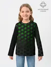 Детский лонгслив / Зелёные соты 3D