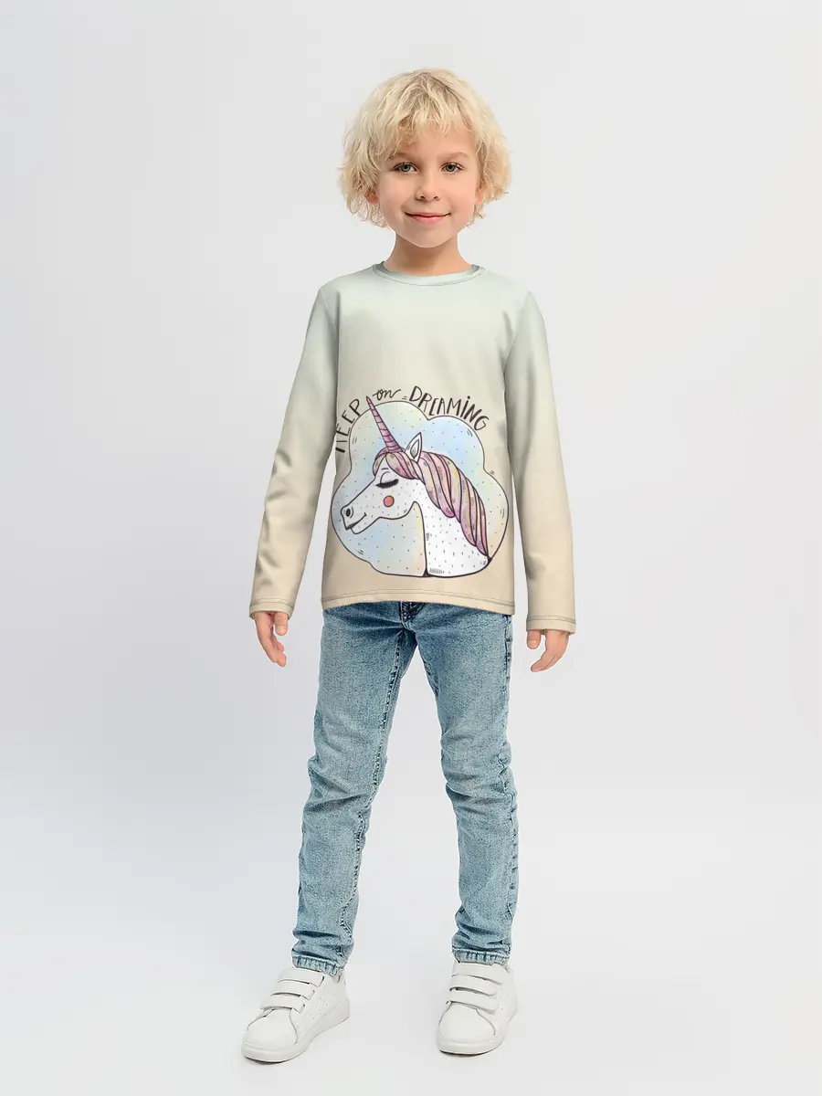 Детский лонгслив / мечтай единорог
