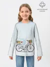 Детский лонгслив / акварельный велосипед