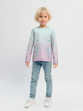 Детский лонгслив / акварельные бабочки