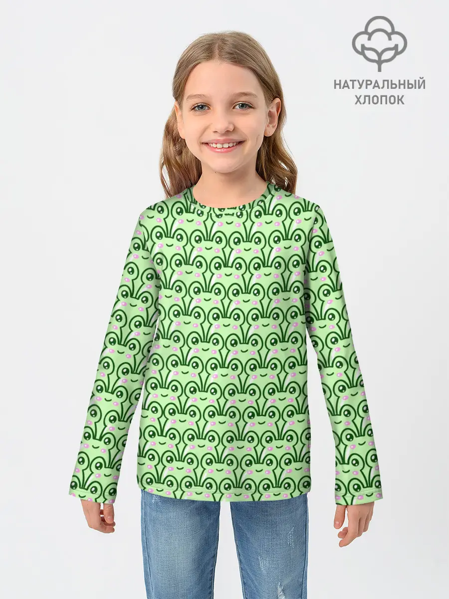 Детский лонгслив / милые лягушки