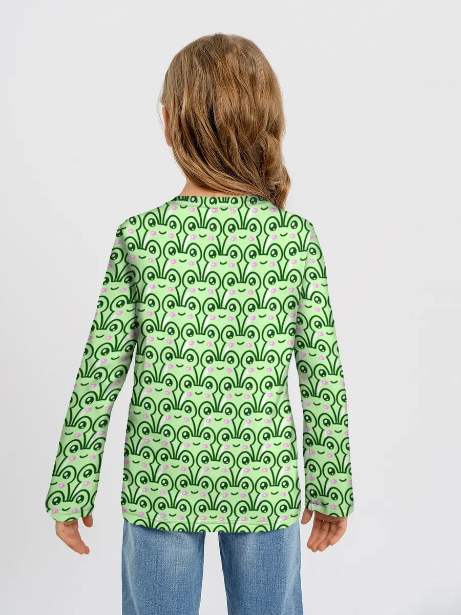 Детский лонгслив / милые лягушки