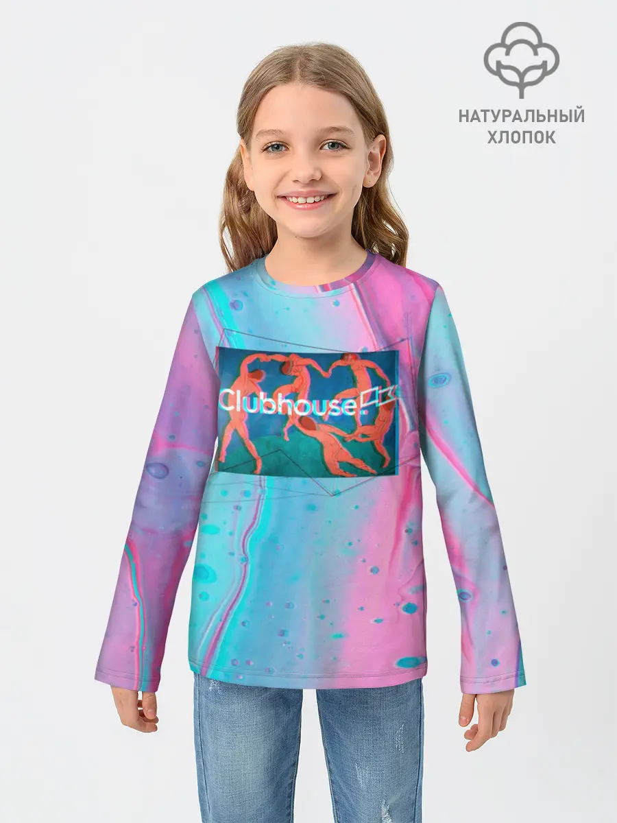 Детский лонгслив / Clubhouse геометрия | Клабхаус