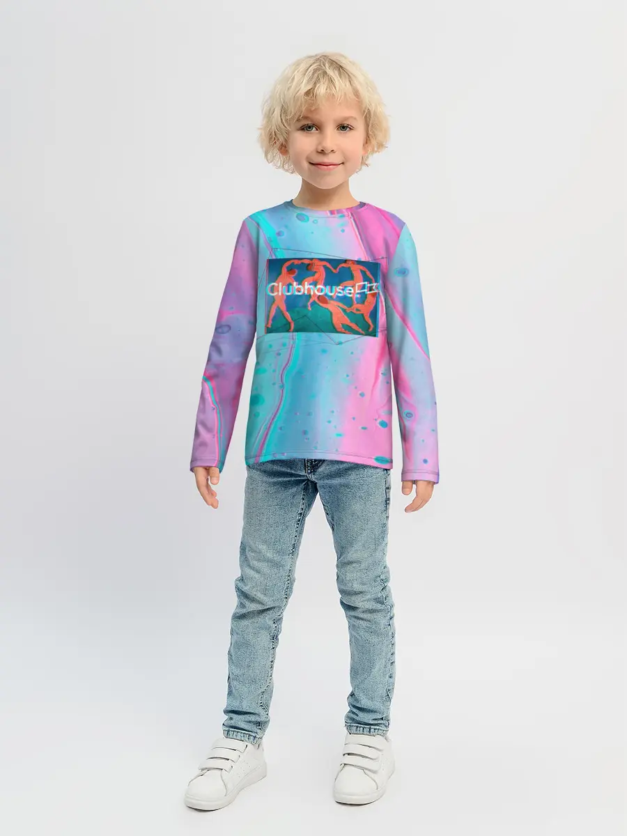 Детский лонгслив / Clubhouse геометрия | Клабхаус
