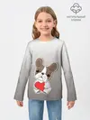 Детский лонгслив / французский бульдог сердечко