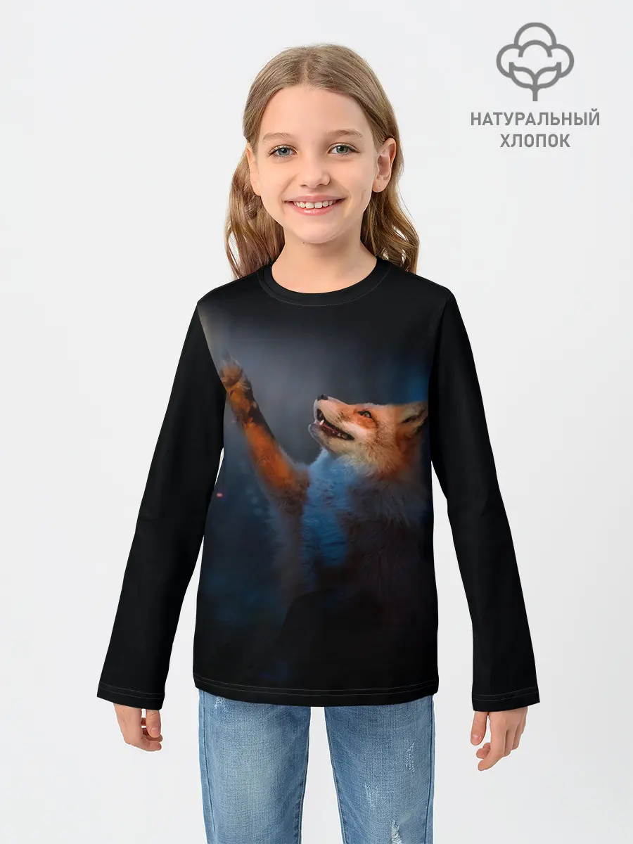 Детский лонгслив / Лиса и огонек
