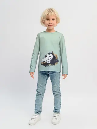 Детский лонгслив / акварельные панды
