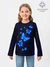 Детский лонгслив / Неоновые бабочки
