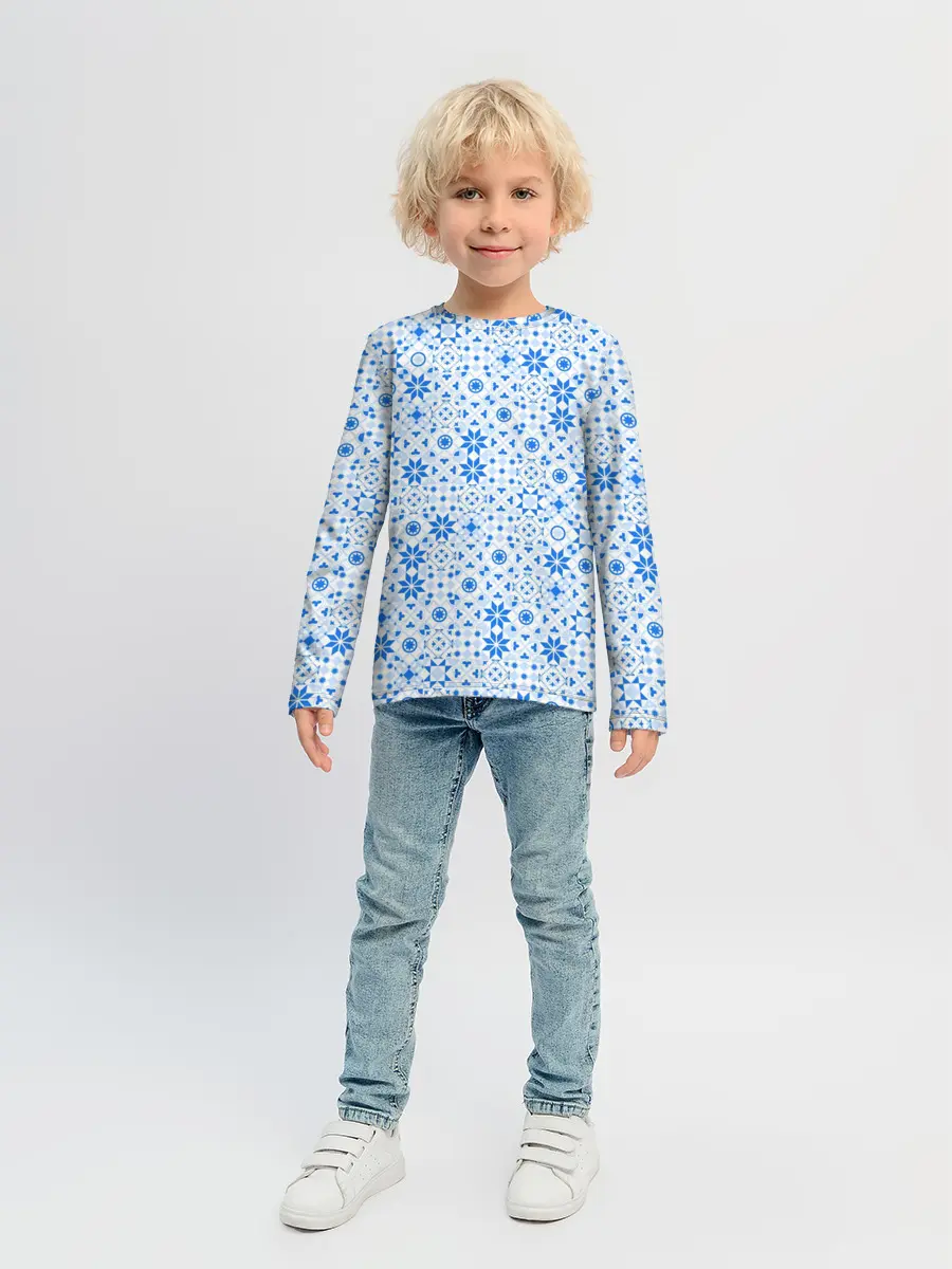 Детский лонгслив / Орнамент снежинки