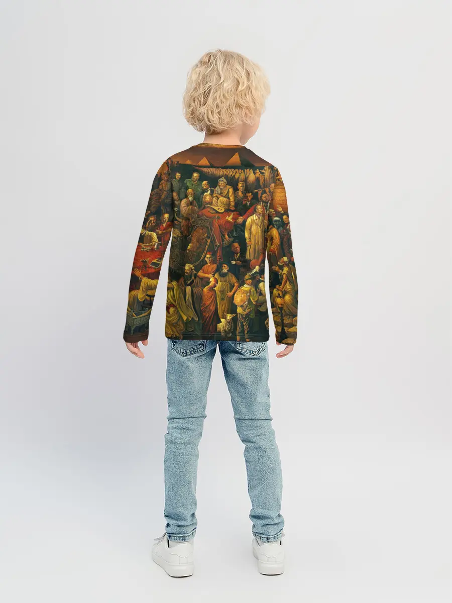 Детский лонгслив / 100 ЗНАМЕНИТЫХ ЛЮДЕЙ КАРТИНА