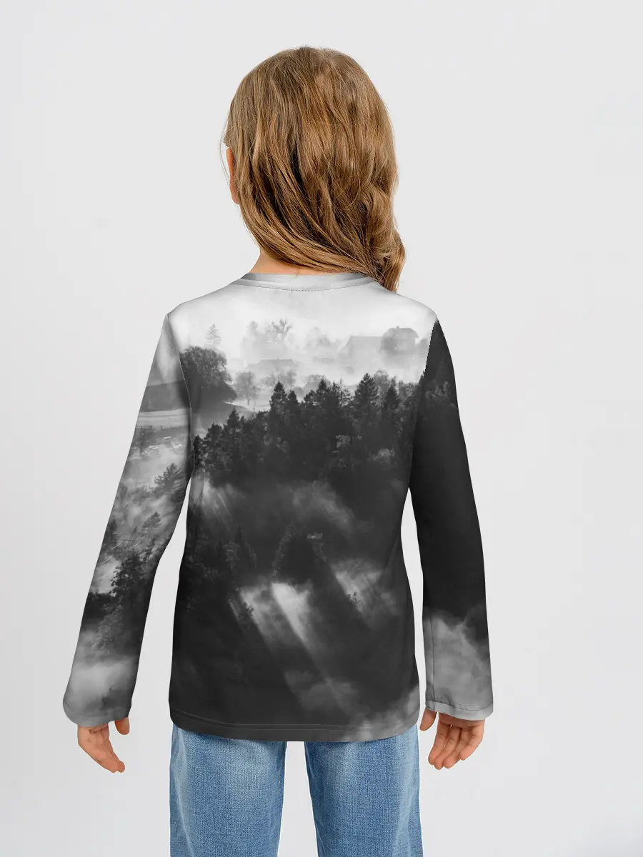 Детский лонгслив / Туман в лесу