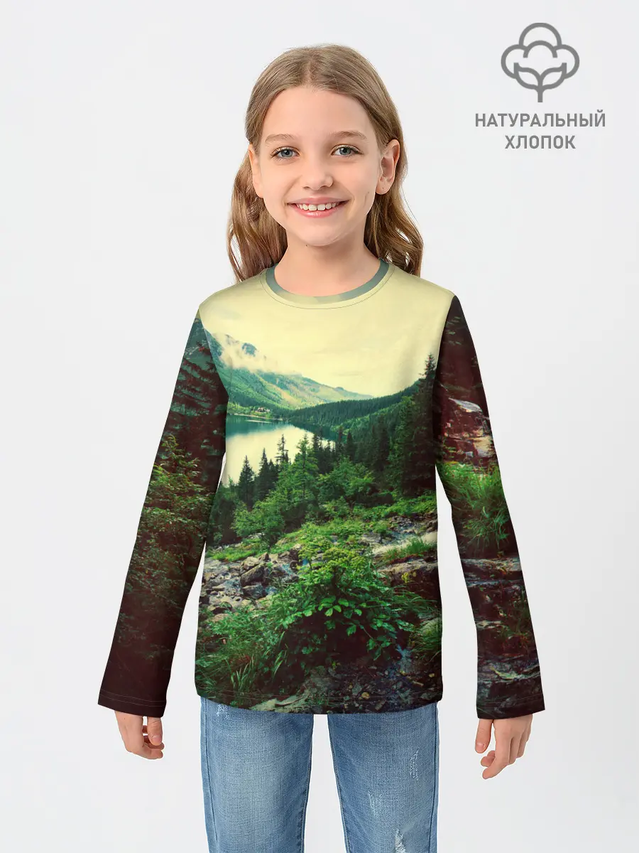 Детский лонгслив / Красивый лес