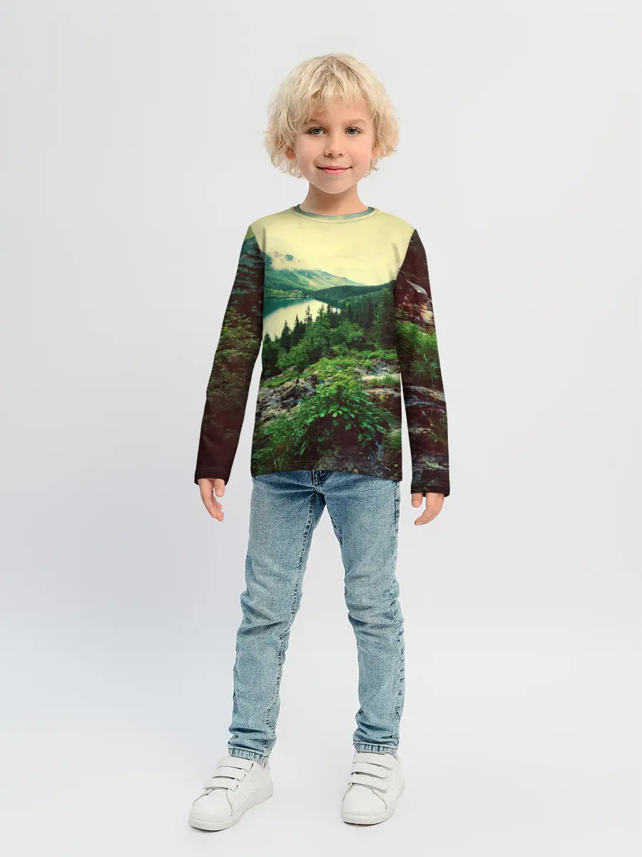 Детский лонгслив / Красивый лес