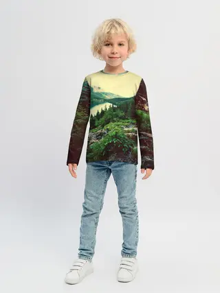 Детский лонгслив / Красивый лес