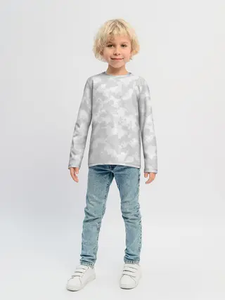 Детский лонгслив / СНЕЖНЫЙ КАМУФЛЯЖ