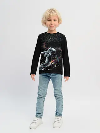 Детский лонгслив / Космический Сёрфинг