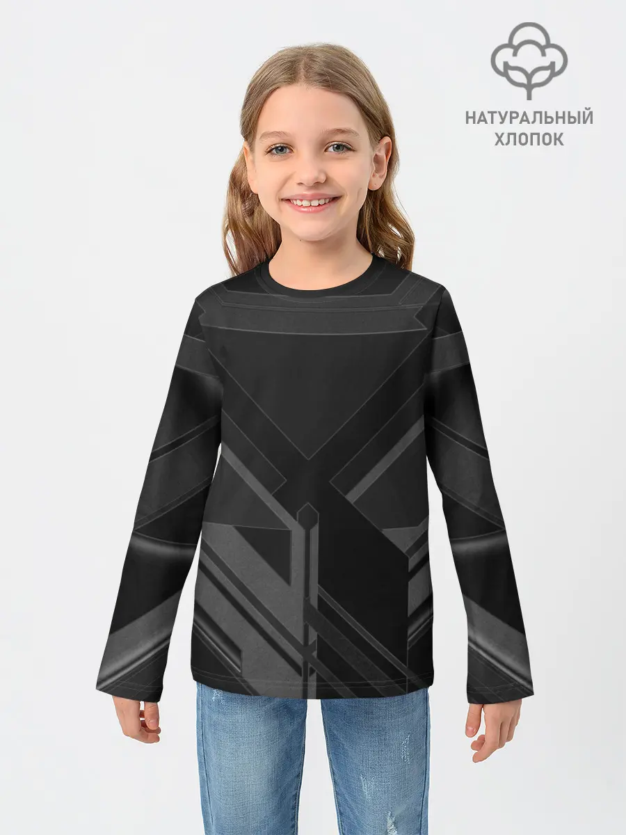 Детский лонгслив / Хромированная Сталь