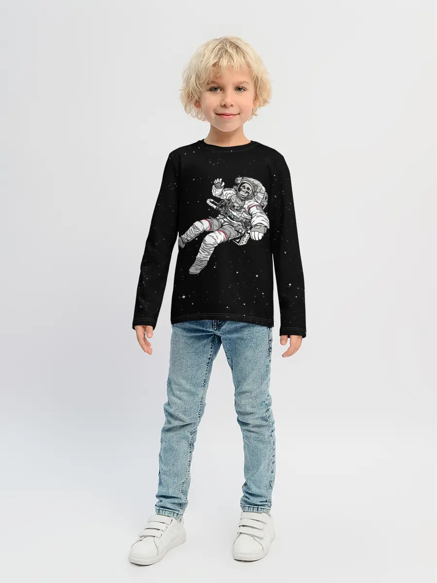 Детский лонгслив / Скелет Космонавт