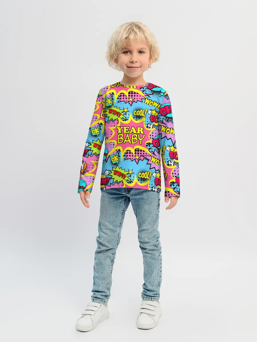 Детский лонгслив / Year baby Pop art print