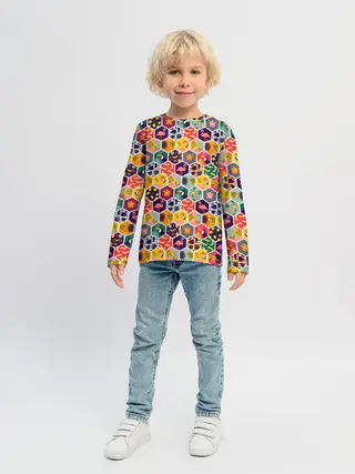 Детский лонгслив / Тропический коллаж