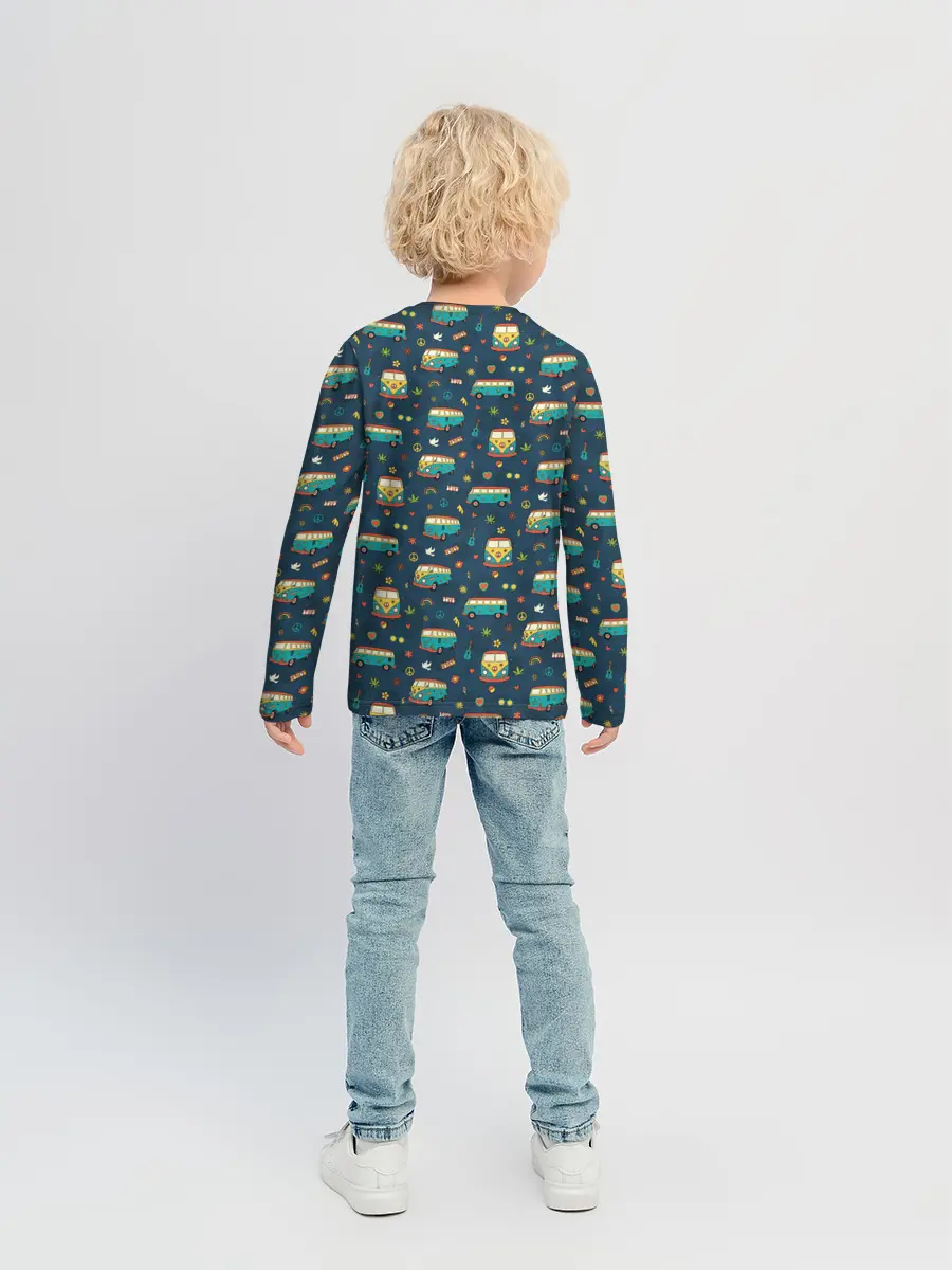 Детский лонгслив / Фургоны хиппи