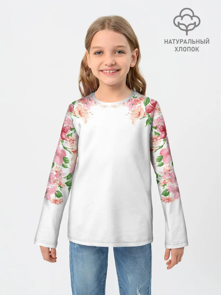 Детский лонгслив / Цветы