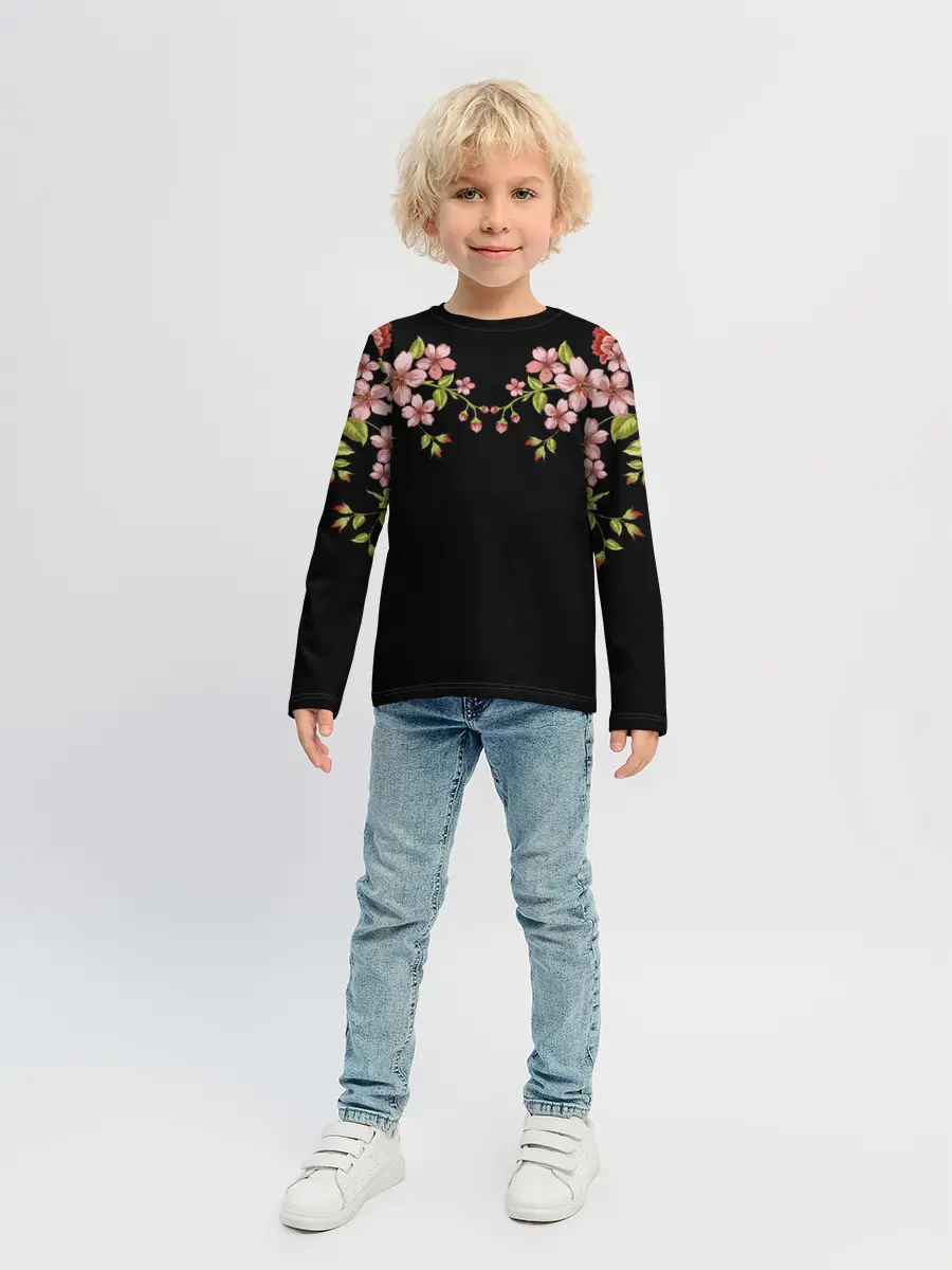 Детский лонгслив / Цветы