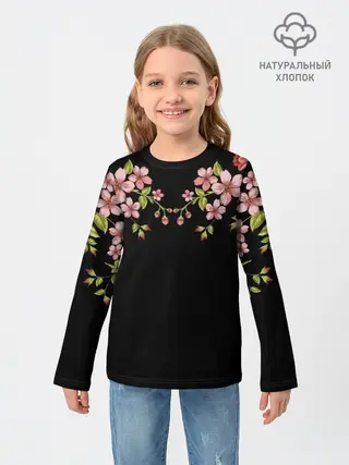 Детский лонгслив / Цветы