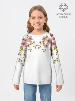 Детский лонгслив / Цветы