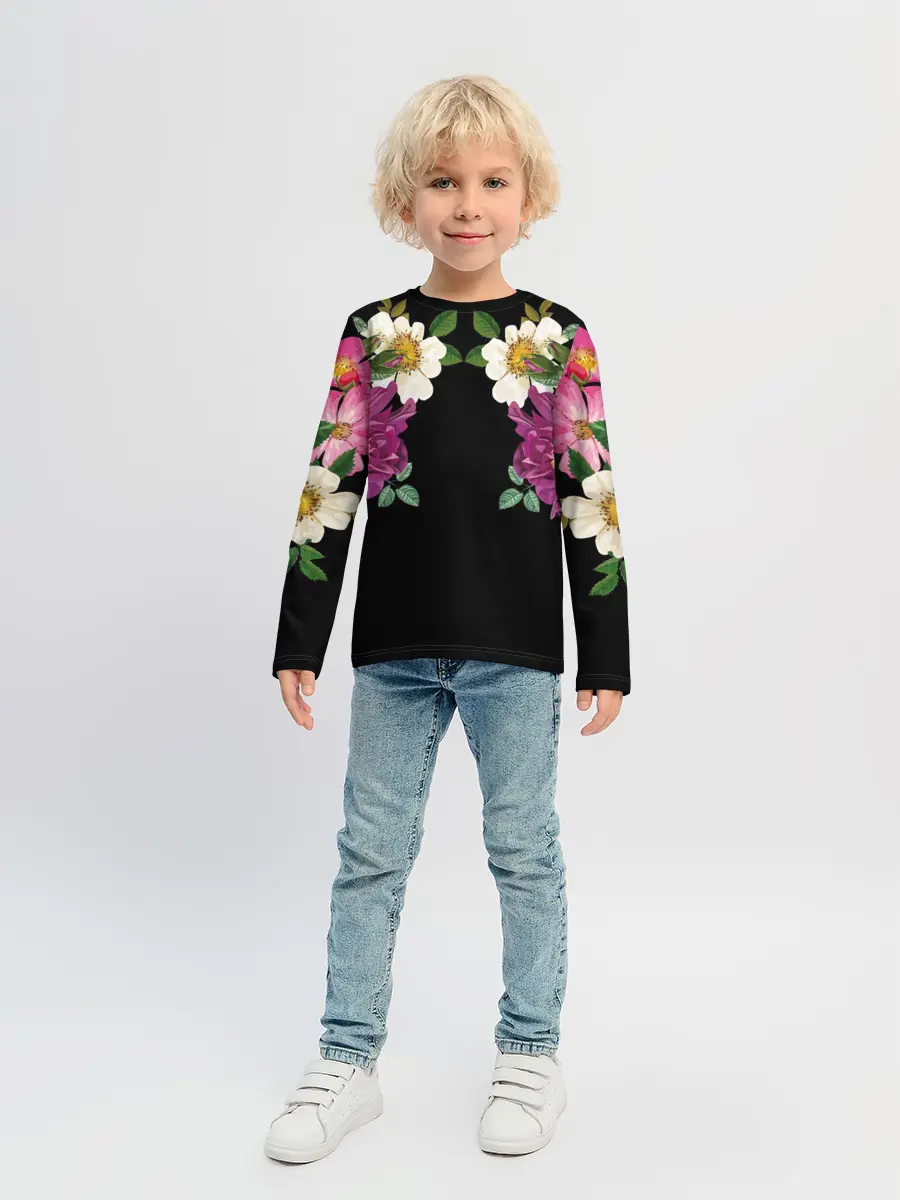 Детский лонгслив / Цветы