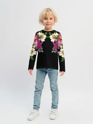 Детский лонгслив / Цветы
