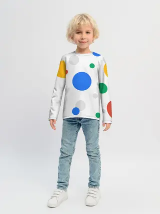 Детский лонгслив / Цветной горох