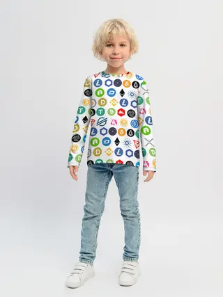 Детский лонгслив / BITCOIN PATTERN | БИТКОИН