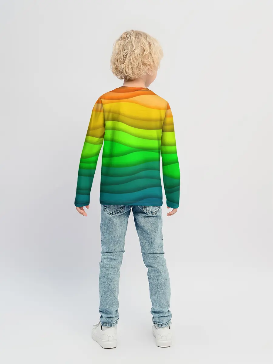Детский лонгслив / Цветные волны