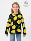 Детский лонгслив / Лимоны на чёрном