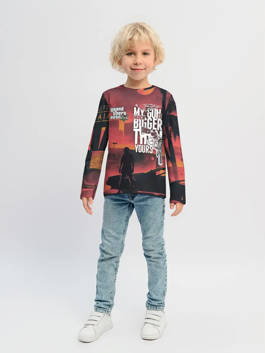 Детский лонгслив / MY GUN IS MUCH BIGGER THAN YOU