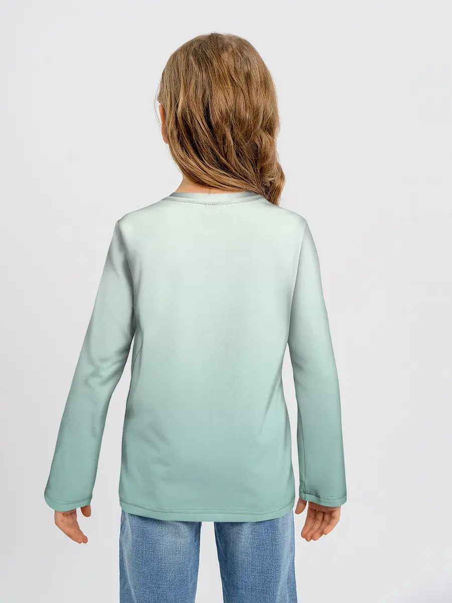 Детский лонгслив / единорог с бабочками