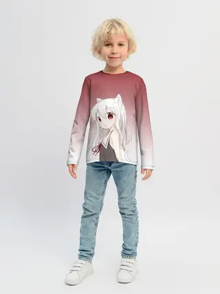 Детский лонгслив / малышка ушки хвост глаза