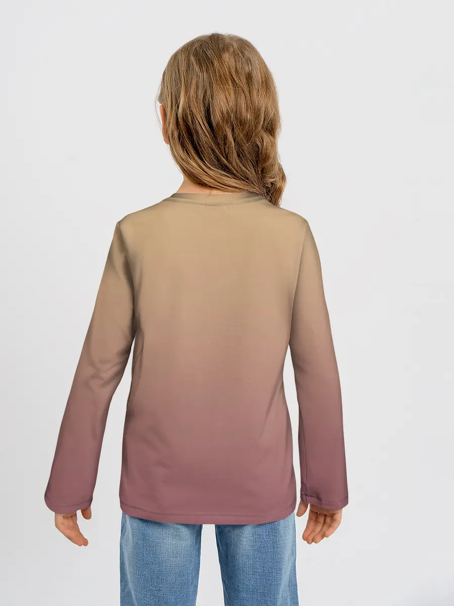 Детский лонгслив / девочка ушки кофе