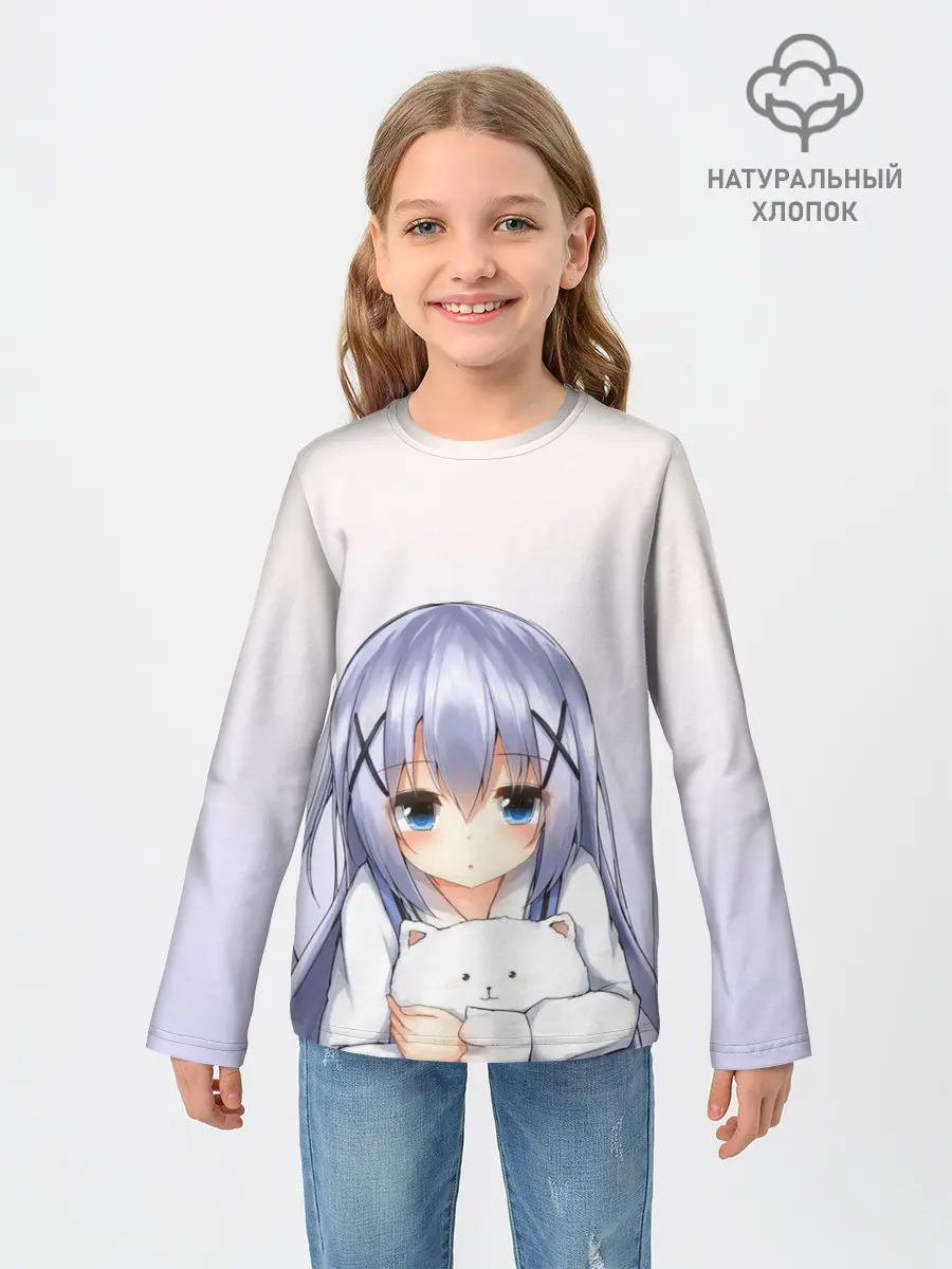 Детский лонгслив / малышка с пушистиком