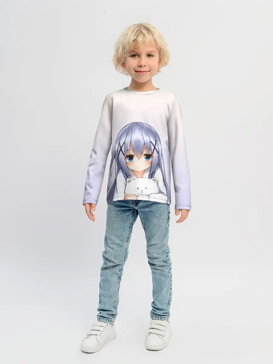 Детский лонгслив / малышка с пушистиком