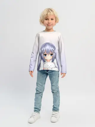 Детский лонгслив / малышка с пушистиком