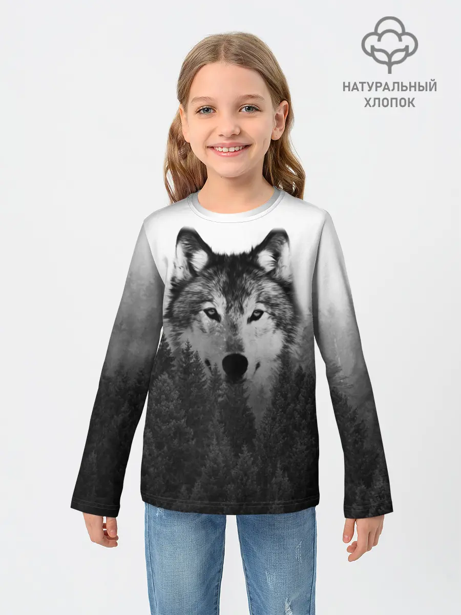 Детский лонгслив / Волк