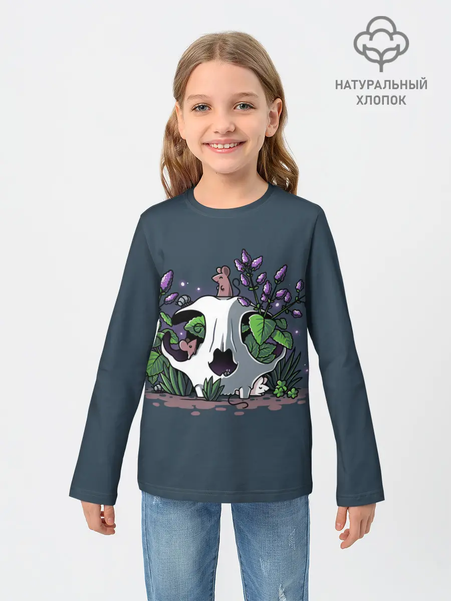 Детский лонгслив / Мыши в черепе