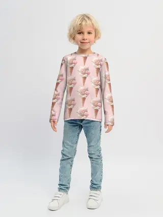 Детский лонгслив / Мороженное | Кошечки