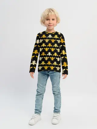 Детский лонгслив / Пчелиный Паттерн