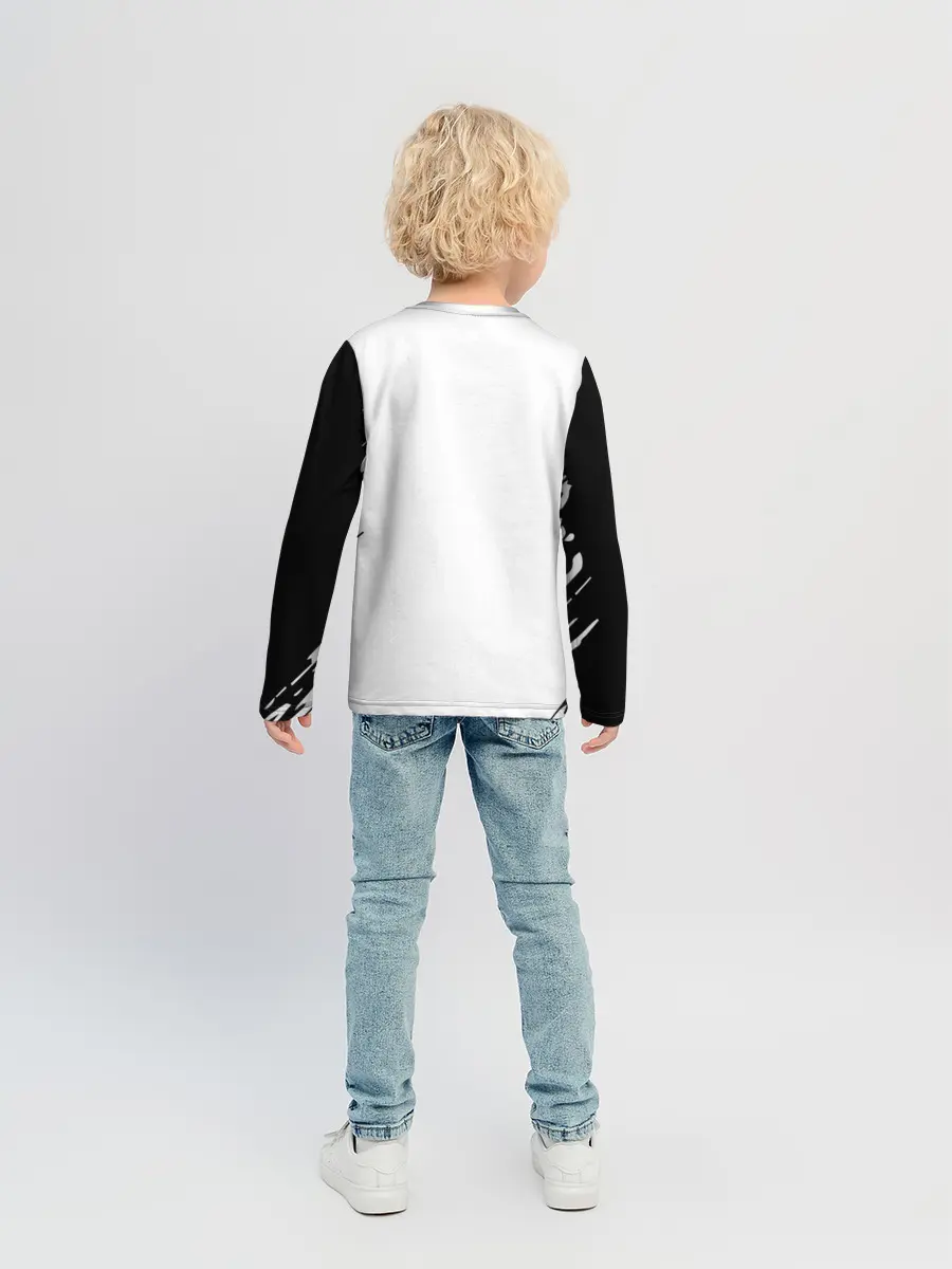 Детский лонгслив / черный клеывер аниме