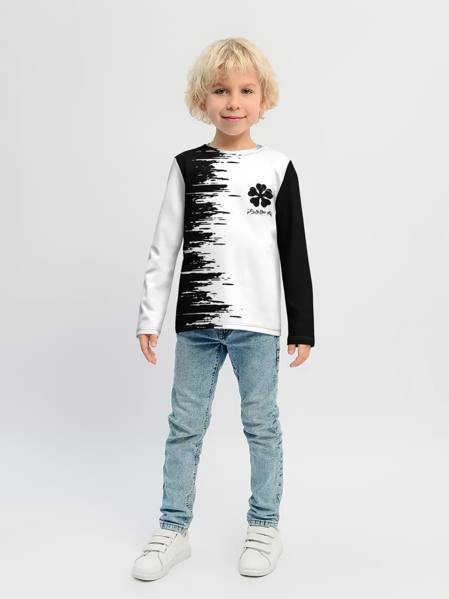 Детский лонгслив / Чёрный клевер,