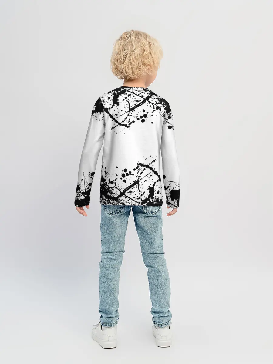 Детский лонгслив / черный клевер,