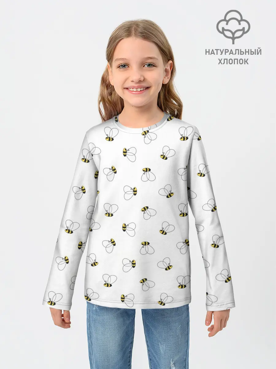 Детский лонгслив / Пчелиный Узор